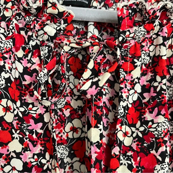 Sanctuary Floral Peasant Top Blouse-Red, Pink & White-Women’s 1X-Cottagecore-NEW - Picture 7 of 13